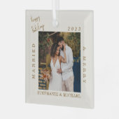 Einfaches, modernes Verheiratetes und einfaches Go Ornament Aus Glas (Vorderseite links)