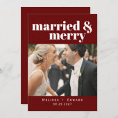 Einfaches modernes Verheiratetes und fröhliches Ho Dankeskarte (Vorne/Hinten)