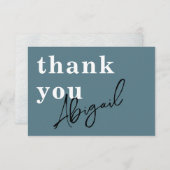 Einfaches, modernes Wasserfarben Aquamarines Braut Dankeskarte (Vorne/Hinten)