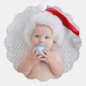 Einfaches, modernes Weihnachts-Foto Ornament Karte (Rückseite)