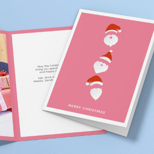 Einfaches modernes Weihnachts-Grafik-Rosa-Weihnach Feiertagskarte