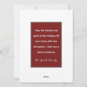 Einfaches, modernes Weihnachtsfamilien-Foto Feiertagskarte (Rückseite)