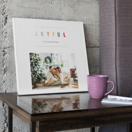 Einfaches modernes WeihnachtsFoto | Feierlicher Ur Leinwanddruck