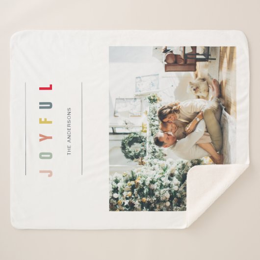 Einfaches modernes WeihnachtsFoto | Feierlicher Ur Sherpadecke (Vorderseite (Horizontal))