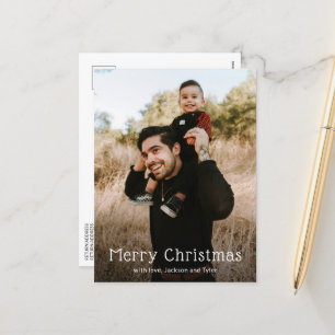 Einfaches modernes Weihnachtsfoto Feiertagspostkarte