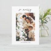 Einfaches modernes WeihnachtsFoto | Frohe Weihnach (Stehend Vorderseite)