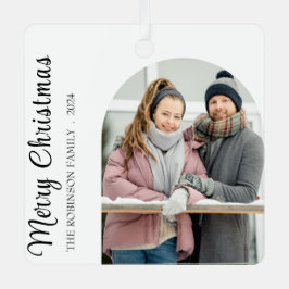 Einfaches modernes WeihnachtsFoto Ornament Aus Metall