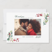 Einfaches, modernes Weihnachtskirschchen Weißes Ro Feiertagskarte (Vorderseite)