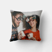 Einfaches, modernes Weihnachtsmonogramm-Foto Kissen (Rückseite)