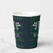 Einfaches, modernes Weihnachtsmonogramm-Foto Pappbecher (Rechts)