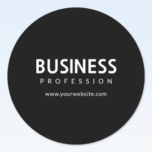 Einfaches, modernes Weiß auf schwarz Runder Aufkleber