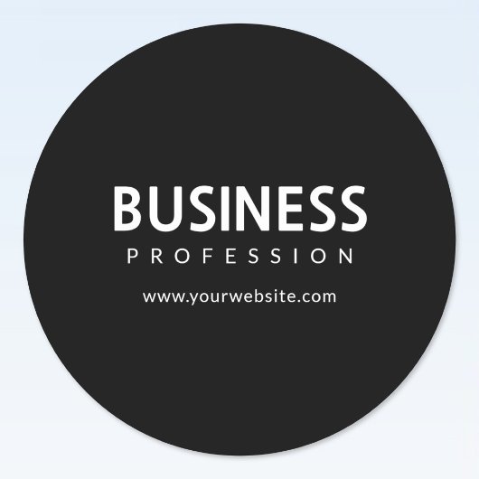 Einfaches, modernes Weiß auf schwarz Runder Aufkleber
