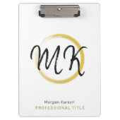 Einfaches, modernes, weißes, elegantes Template Mo Klemmbrett (Vorderseite)