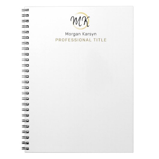 Einfaches, modernes, weißes, elegantes Template Mo Notizblock (Vorderseite)