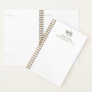 Einfaches, modernes, weißes, elegantes Template Mo Planer