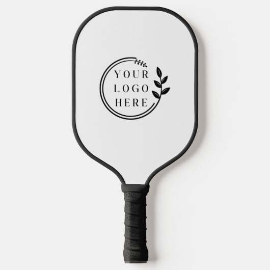 Einfaches, modernes, weißes Firmenlogo Pickleball Schläger (Vorderseite)