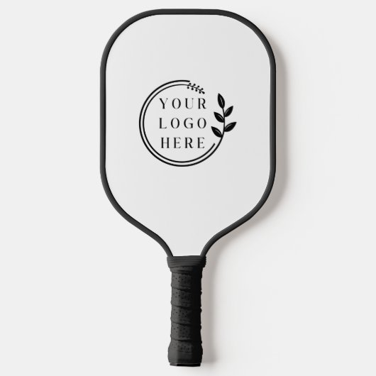 Einfaches, modernes, weißes Firmenlogo Pickleball Schläger (Rückseite)