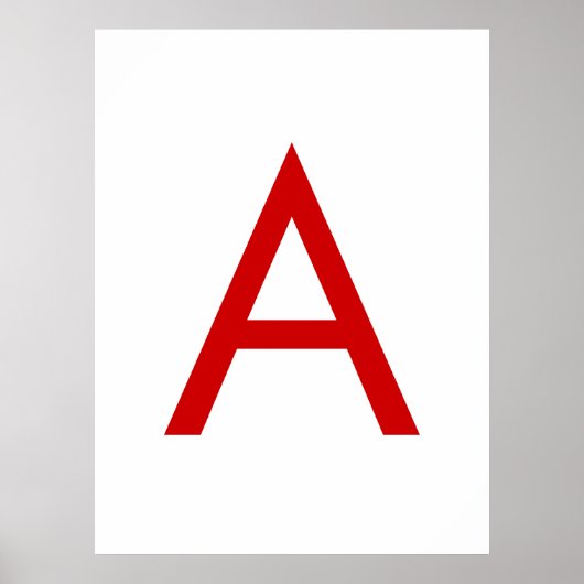 Einfaches modernes weißes rotes Monogramm Anfangsb Poster (Vorne)