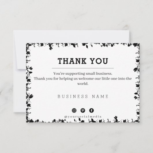 Einfaches, modernes weißes Unternehmen dank Note C Dankeskarte (Rückseite)