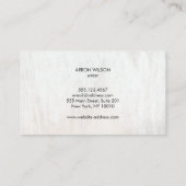 Einfaches, modernes Weißholz Beruflich Visitenkarte (Rückseite)
