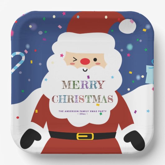 Einfaches modernes Whimsisches Niedliches Weihnach Pappteller (Vorderseite)