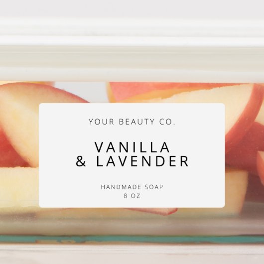 Einfaches, modernes White Soap Label Etiketten (Befestigt)