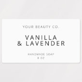 Einfaches, modernes White Soap Label Etiketten (Design 1)