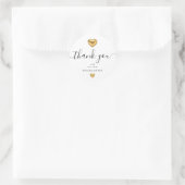 Einfaches modernes White Wedding Gold Heart Runder Aufkleber (Tasche)