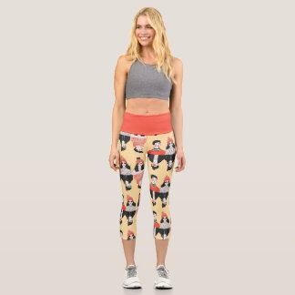Einfaches, modernes zeichn cooler junger Menschen Capri Leggings