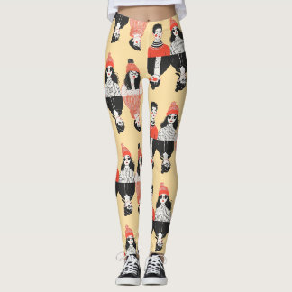 Einfaches, modernes zeichn cooler junger Menschen Leggings
