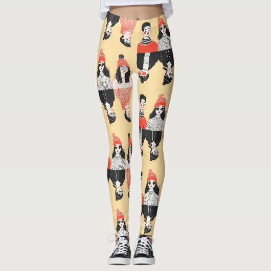 Einfaches, modernes zeichn cooler junger Menschen Leggings (Vorderseite)
