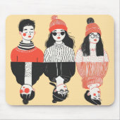 Einfaches, modernes zeichn cooler junger Menschen Mousepad (Vorne)
