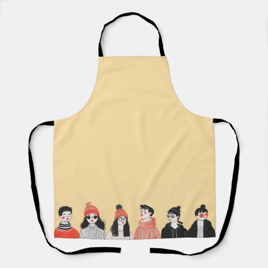 Einfaches, modernes zeichn cooler junger Menschen Schürze (Vorderseite)