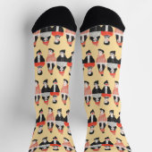 Einfaches, modernes zeichn cooler junger Menschen Socken (Oben)