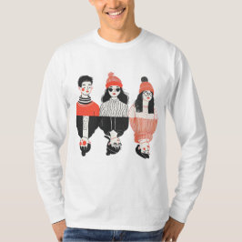 Einfaches, modernes zeichn cooler junger Menschen T-Shirt