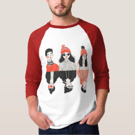 Einfaches, modernes zeichn cooler junger Menschen T-Shirt