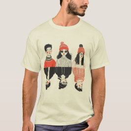 Einfaches, modernes zeichn cooler junger Menschen T-Shirt