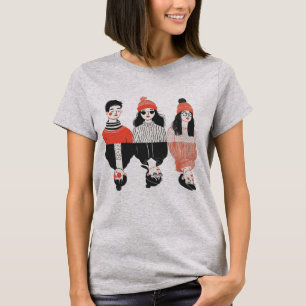 Einfaches, modernes zeichn cooler junger Menschen T-Shirt