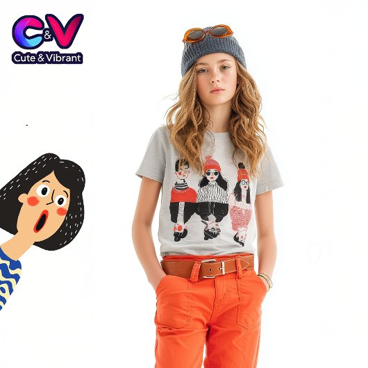 Einfaches, modernes zeichn cooler junger Menschen T-Shirt