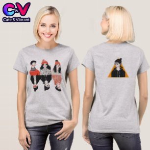 Einfaches, modernes zeichn cooler junger Menschen T-Shirt