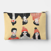 Einfaches, modernes zeichn cooler junger Menschen Zubehörtasche (Rückseite)