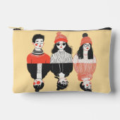 Einfaches, modernes zeichn cooler junger Menschen Zubehörtasche (Vorderseite)