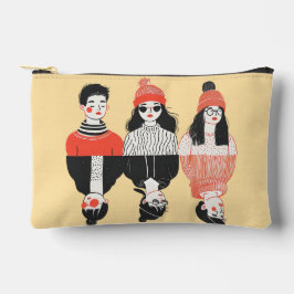 Einfaches, modernes zeichn cooler junger Menschen Zubehörtasche