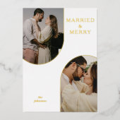 Einfaches, modernes zweiartiges Foto Folien Feiertagskarte (Vorderseite)