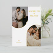 Einfaches, modernes zweiartiges Foto Folien Feiertagskarte (Stehend vorne)