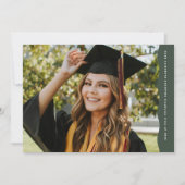 Einfaches, modernes, zweifarbiges Foto-Grün-Abschl Ankündigung (Vorderseite)