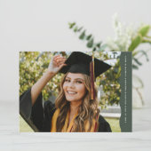 Einfaches, modernes, zweifarbiges Foto-Grün-Abschl Ankündigung (Stehend Vorderseite)