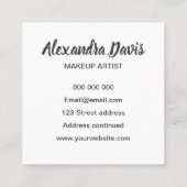 Einfaches modisches der quadratische visitenkarte (Rückseite)