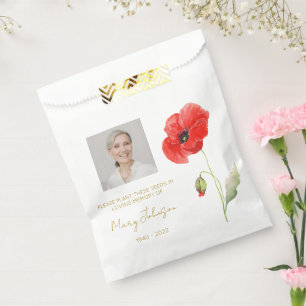 Einfaches Mohn-Foto-Trauer-Samen Geschenktütchen