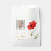 Einfaches Mohn-Foto-Trauer-Samen Geschenktütchen (Vorderseite)